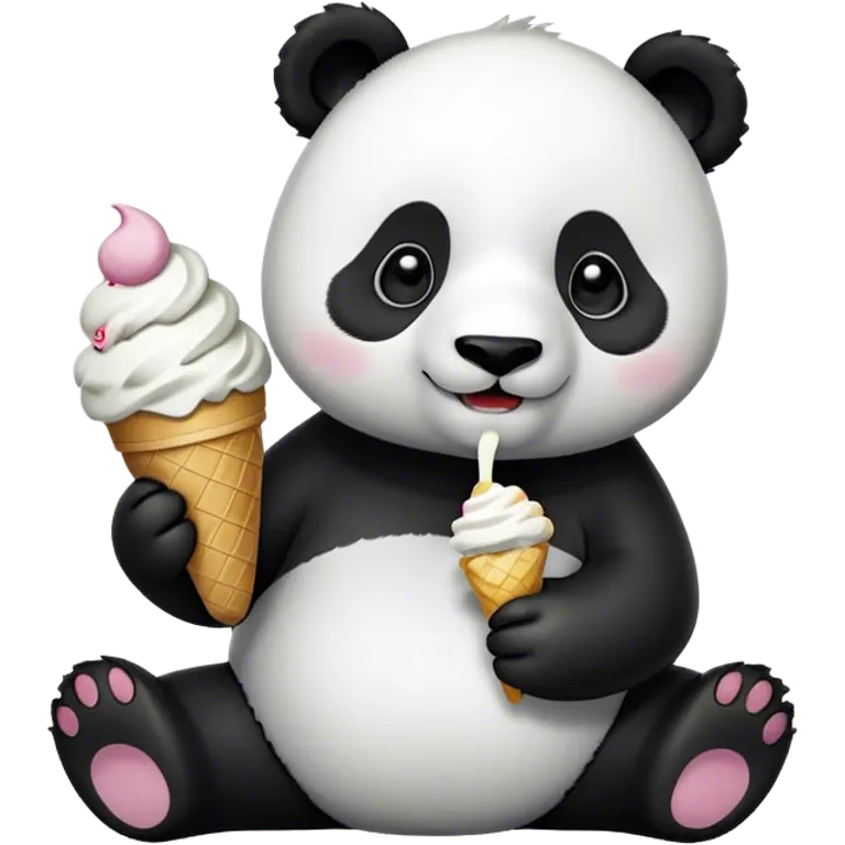 Panda eating ice cream emoji