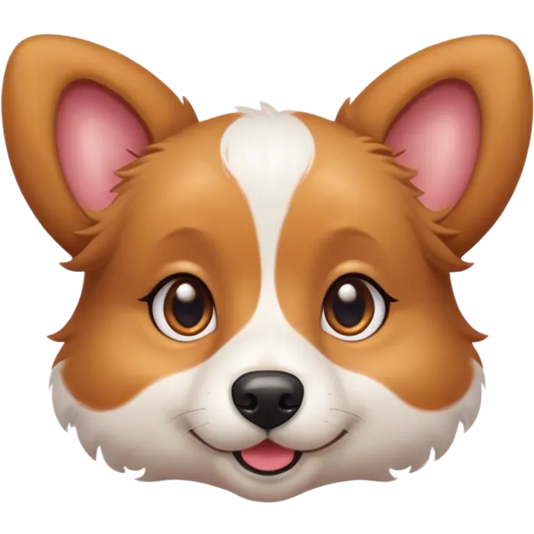 Cinematic Cute Domestic Dog Portrait Emoji, Head tilted playfully and inquisitively, with a delightfully fluffy, friendly build and a characteristically charming face featuring a soft snout and perky ears, accentuated by a glossy coat and round, sparkling eyes full of mischief, Simplified yet irresistibly adorable features, highly detailed, glowing with a warm, friendly glow, high shine, affectionate and lively, stylized with a touch of whimsical cuteness, soft glowing outline, capturing the essence of a mischievous yet loving dog that feels like it could bound out of the screen into your arms! emoji