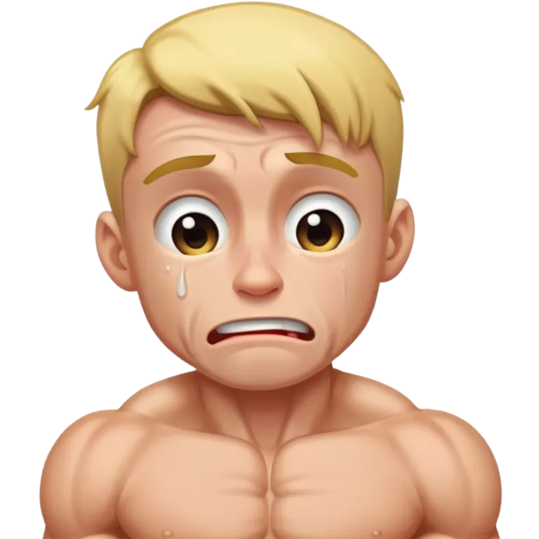 skinny bodybuilder crying emoji