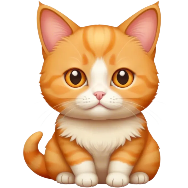 Orange munchkin cat sitting  emoji