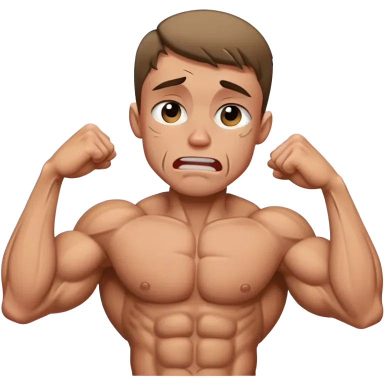 skinny bodybuilder crying emoji