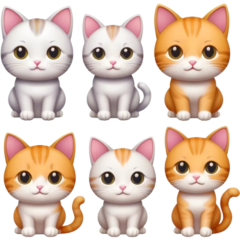 6 иконок разных характеристик товара с котиком emoji