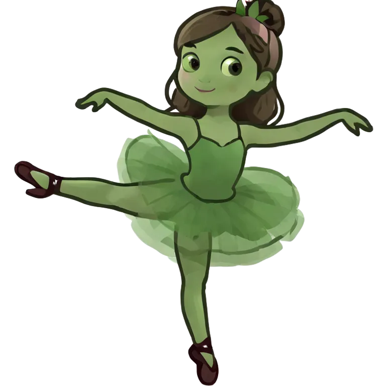 Ballerina with long brown hair emoji