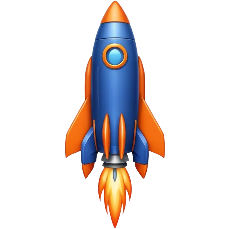 foguete laranja e azul escuro emoji