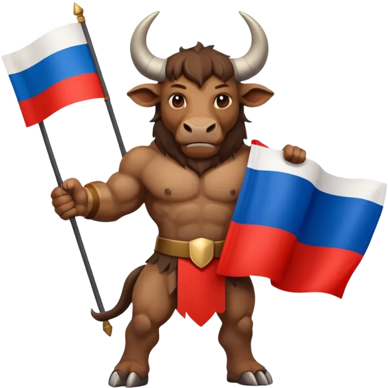 minotaur with russian flag emoji