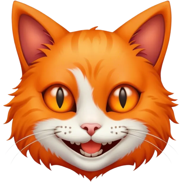 cat with creepy human smile emoji