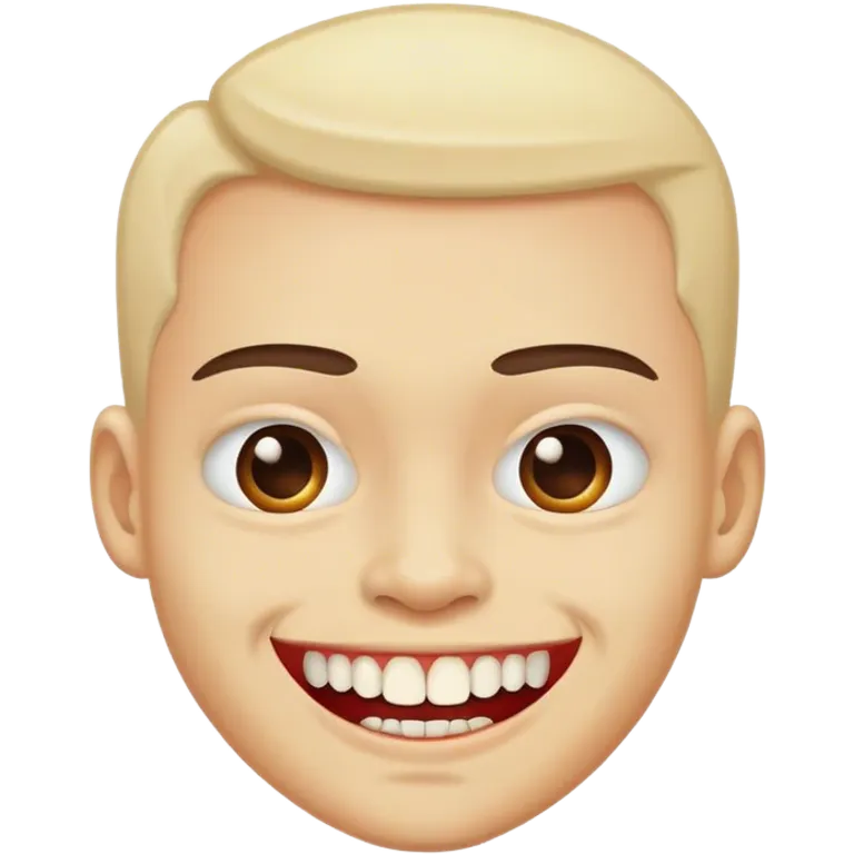 Weird smirk showing teeth emoji