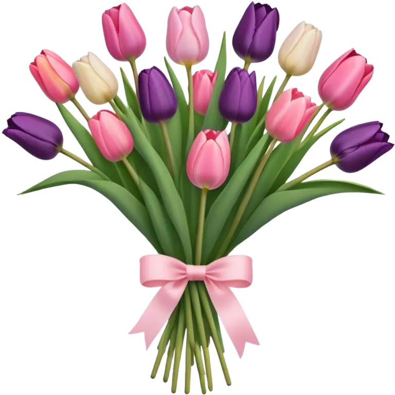 dark pastel tulip bouquet  emoji