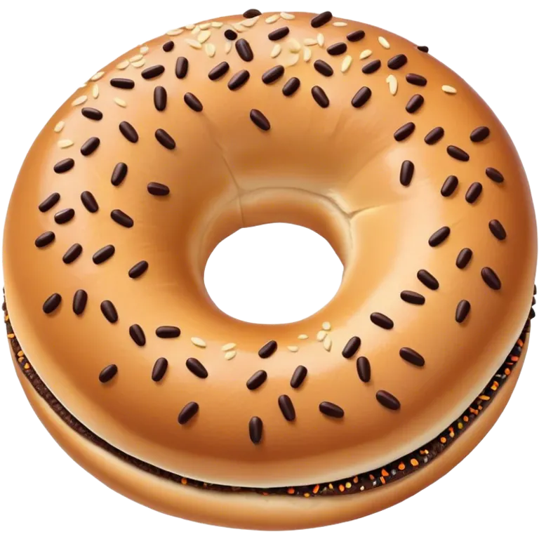 Single Bagel with chocolate sprinkles emoji