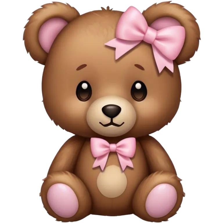 Teddy bear with light pink bow  emoji