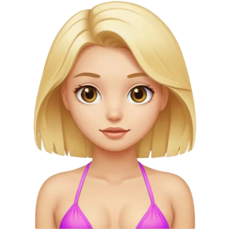Pretty blond girl in bikini emoji