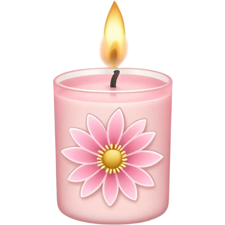 Light pink bath and body works floral line art candle emoji