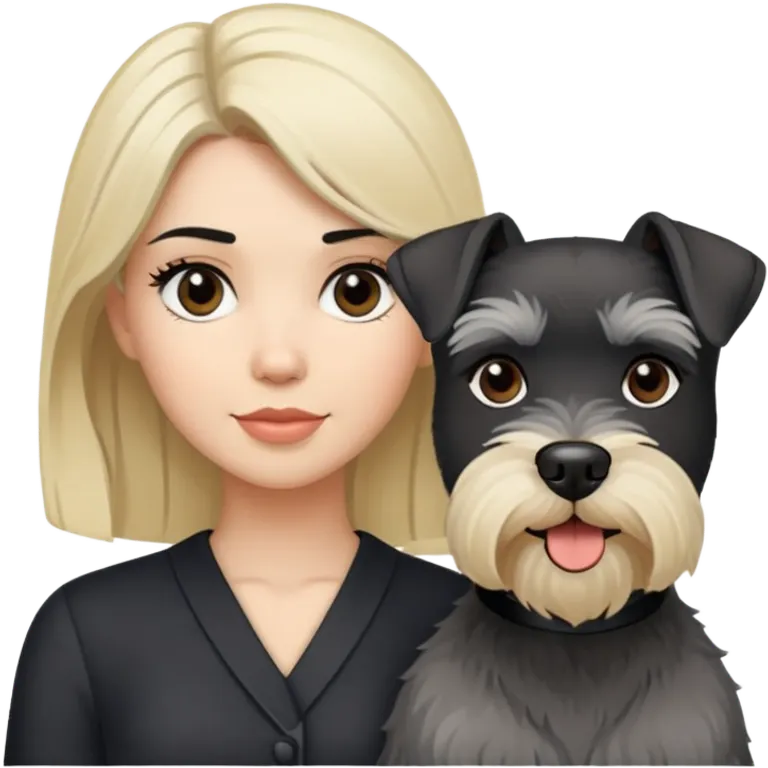 Blonde schnauzer with black hair women emoji