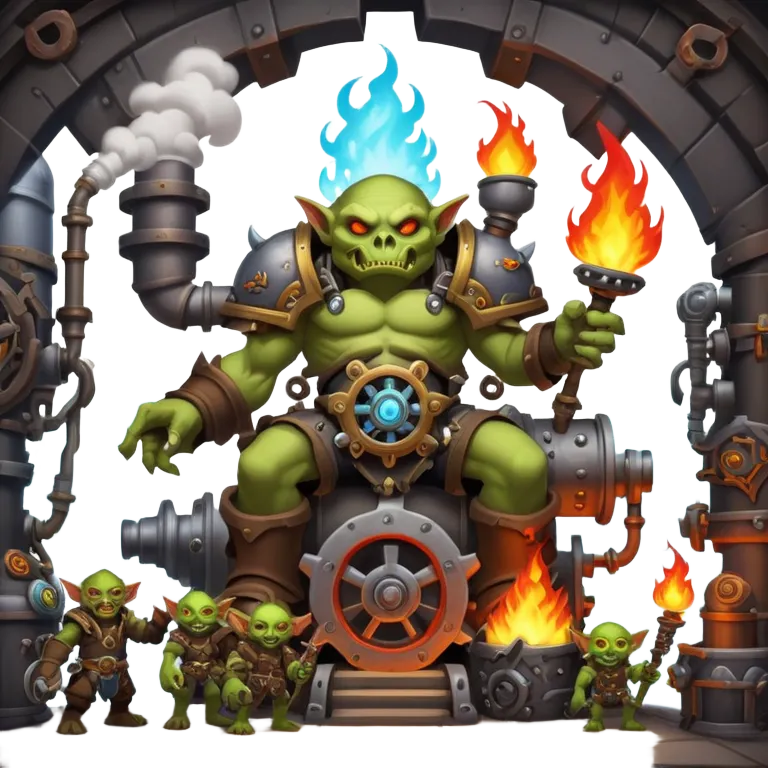 World of Warcraft industrial fantasy factory with goblins working emoji