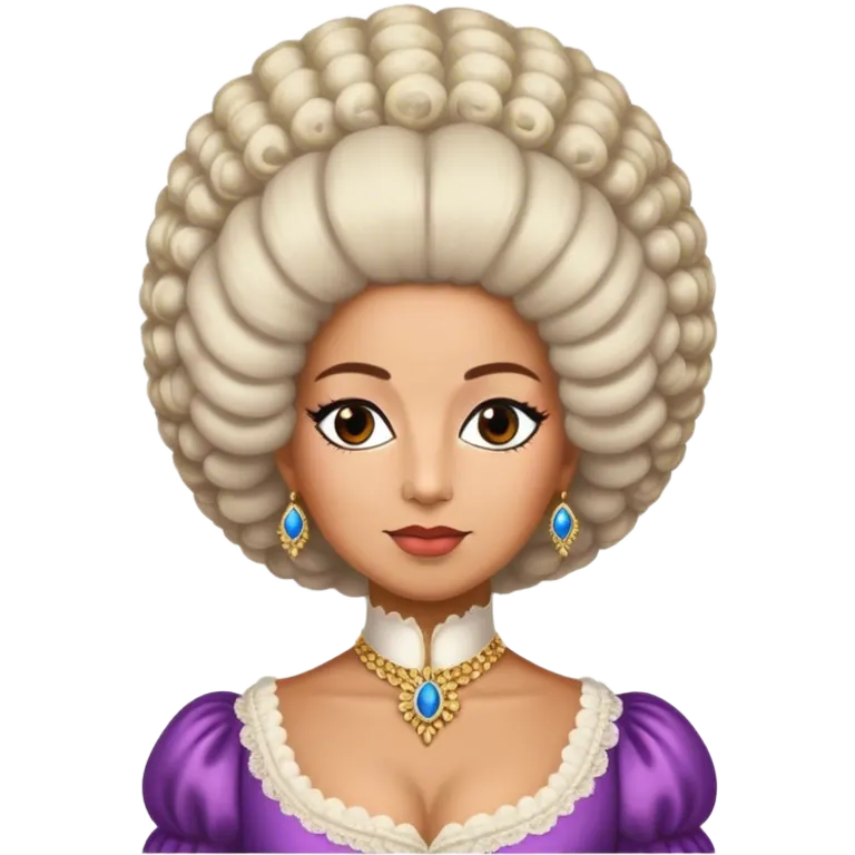 queen charlotte bridgerton with crazy wig afro american emoji