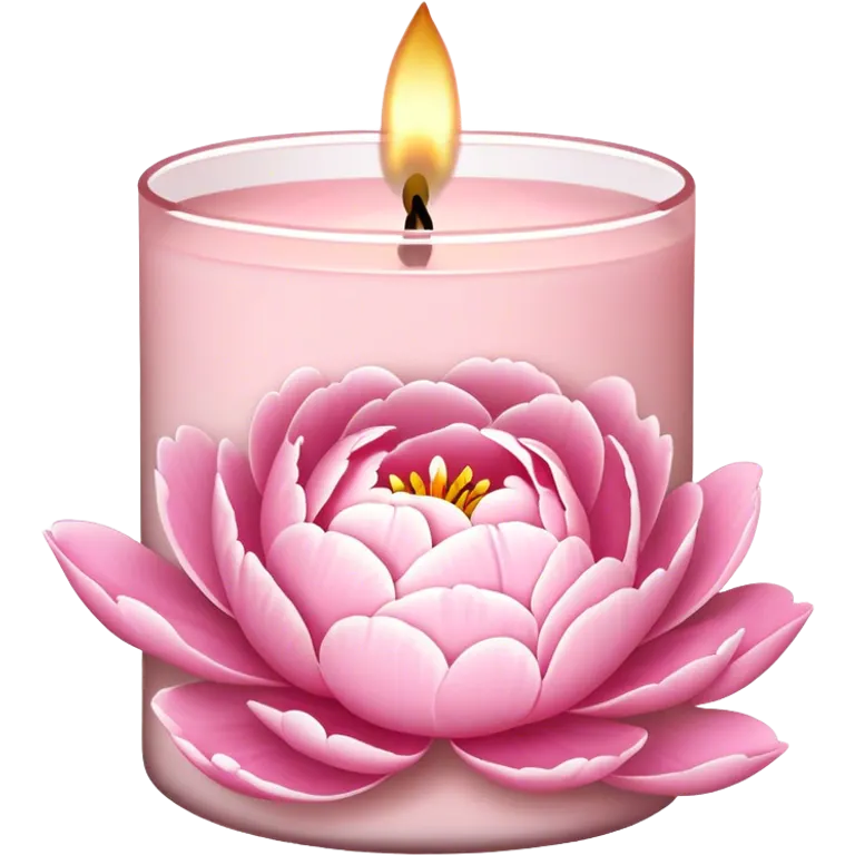 Bath and body works light pink peony outline candle emoji