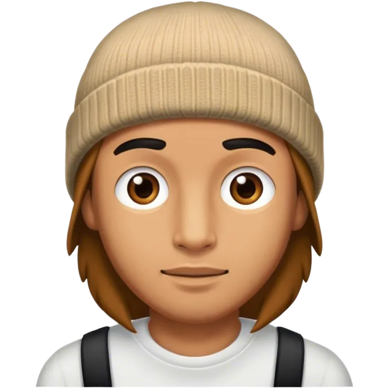 male portrait with beanie emoji