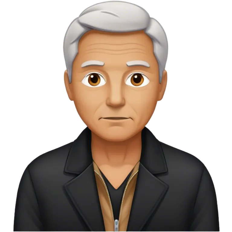 mature man in black jacket emoji