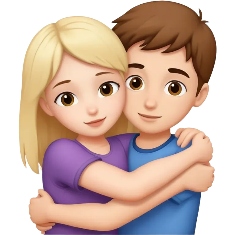 girl hugging boy emoji