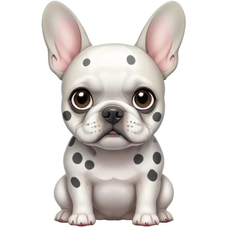 white french bulldog with grey spots  emoji