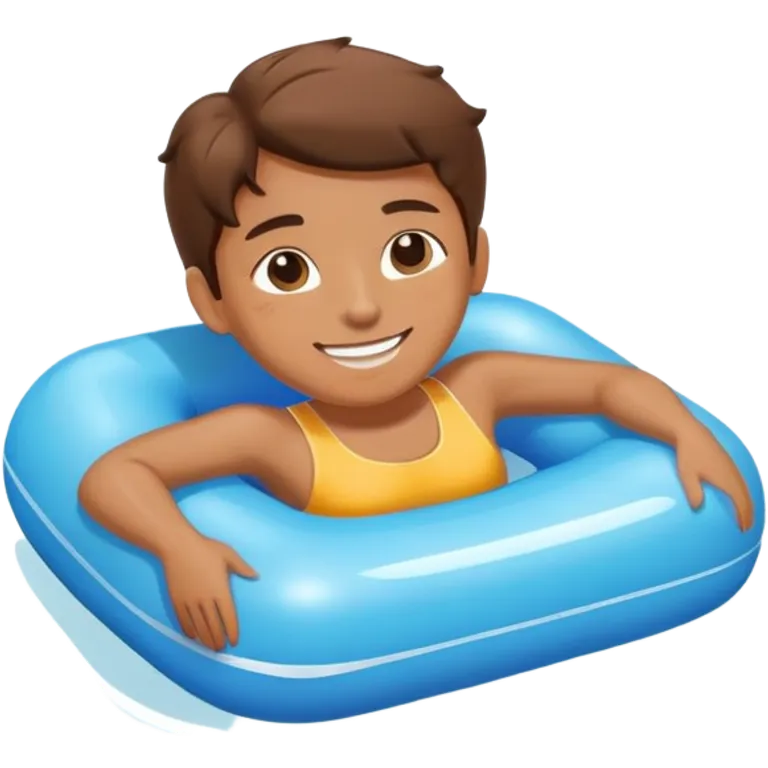 person floating on pool float emoji