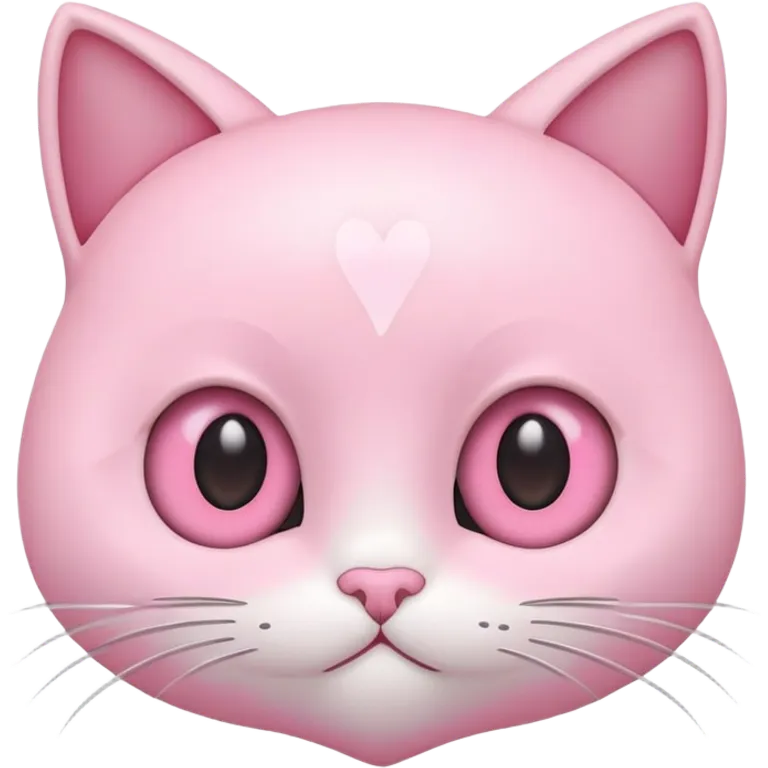 Chat yeux cœur rose pastel  emoji