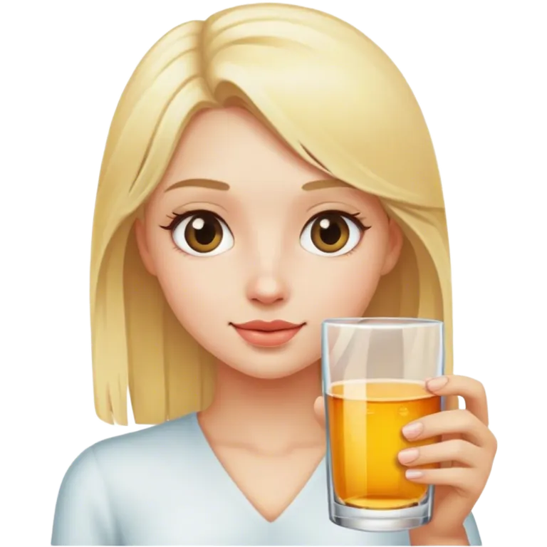 Blonde girl with glass emoji