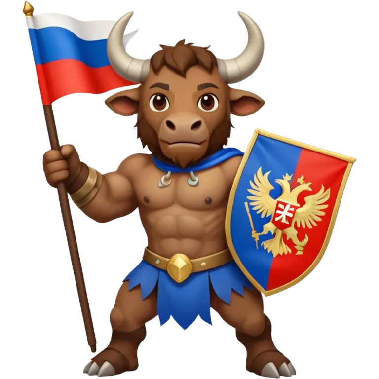 minotaur with russian flag emoji
