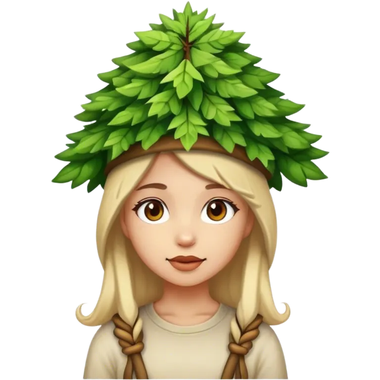 A girl in a tree hat emoji