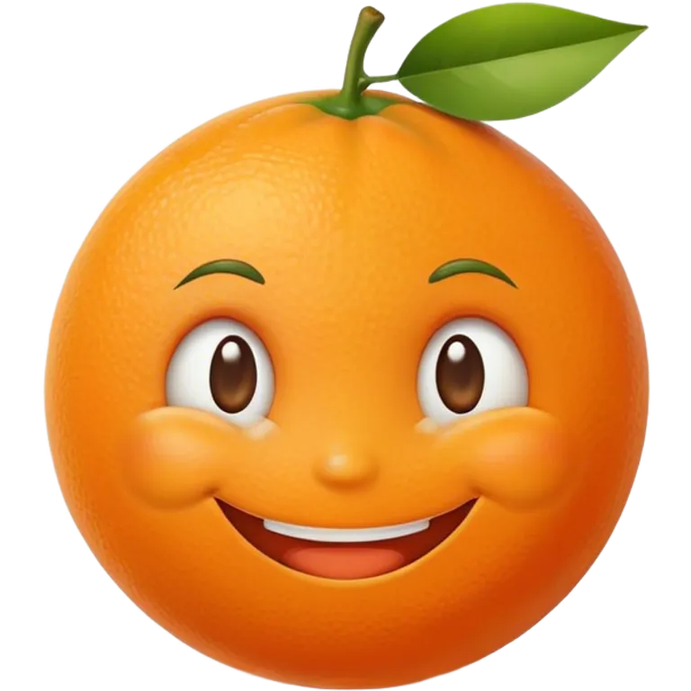 Orange with face emoji