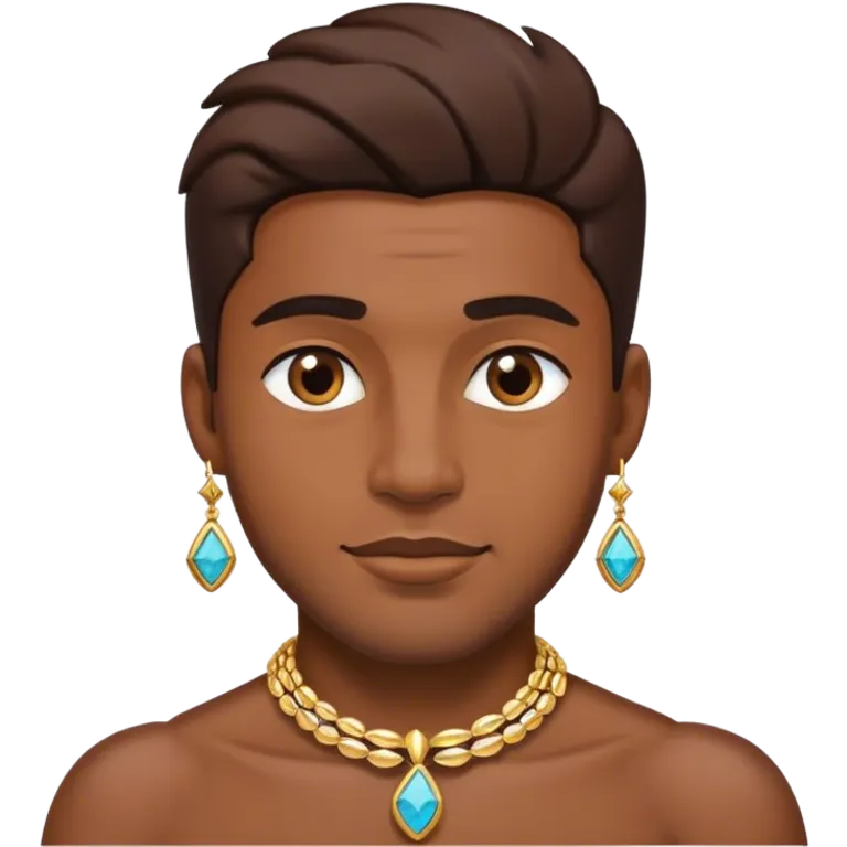 male portrait with jewelry emoji