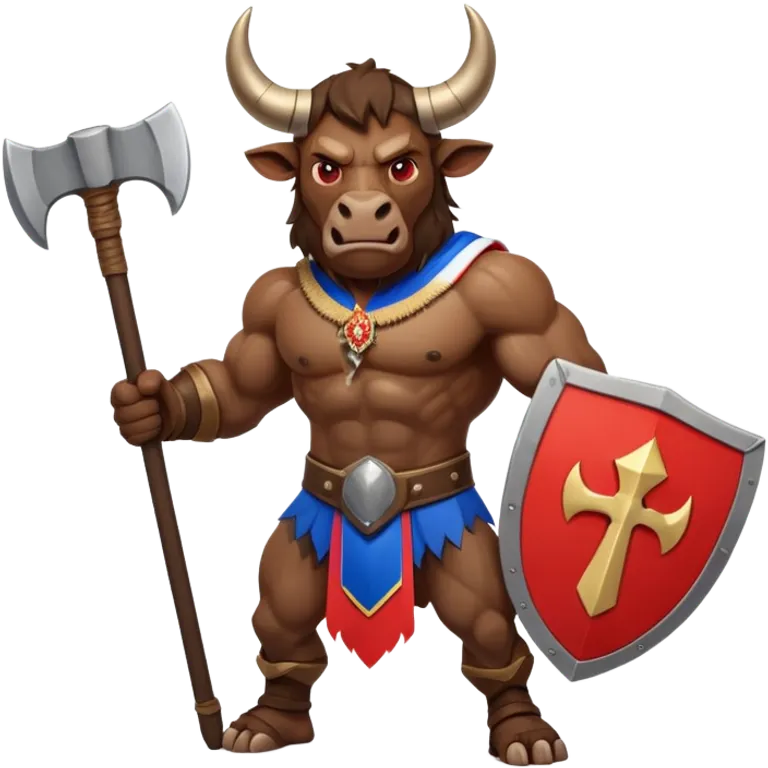minotauro with axe and russian flag emoji