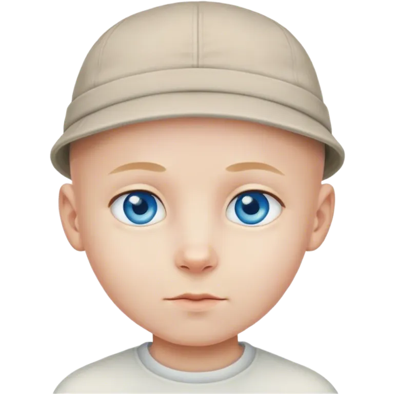 Bald blue eyed boy in hat emoji