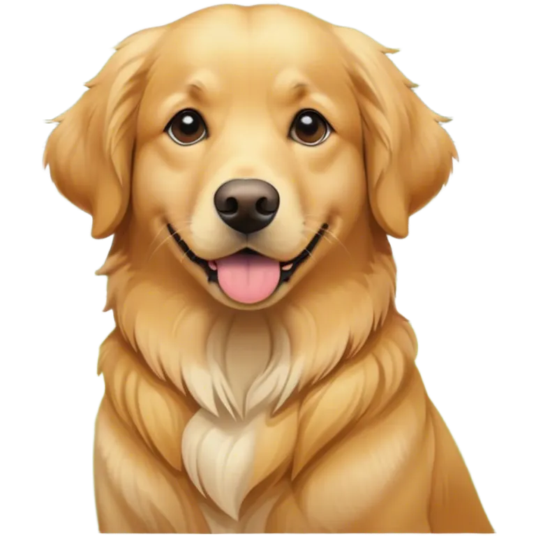 Golden retriever in park emoji