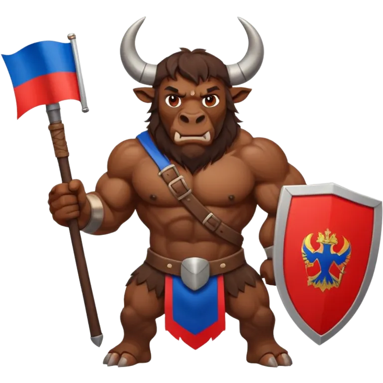 minotauro with axe and russian flag emoji