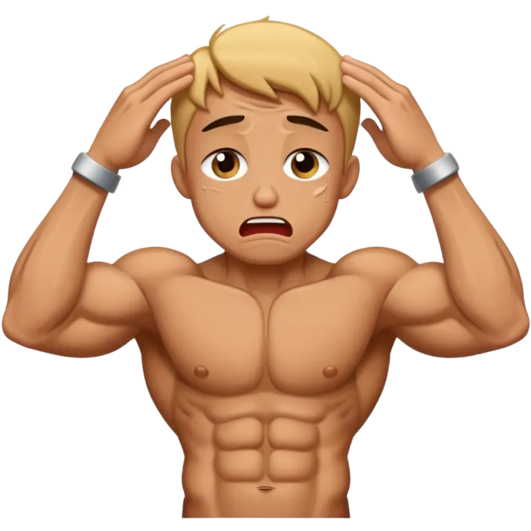 skinny bodybuilder crying emoji