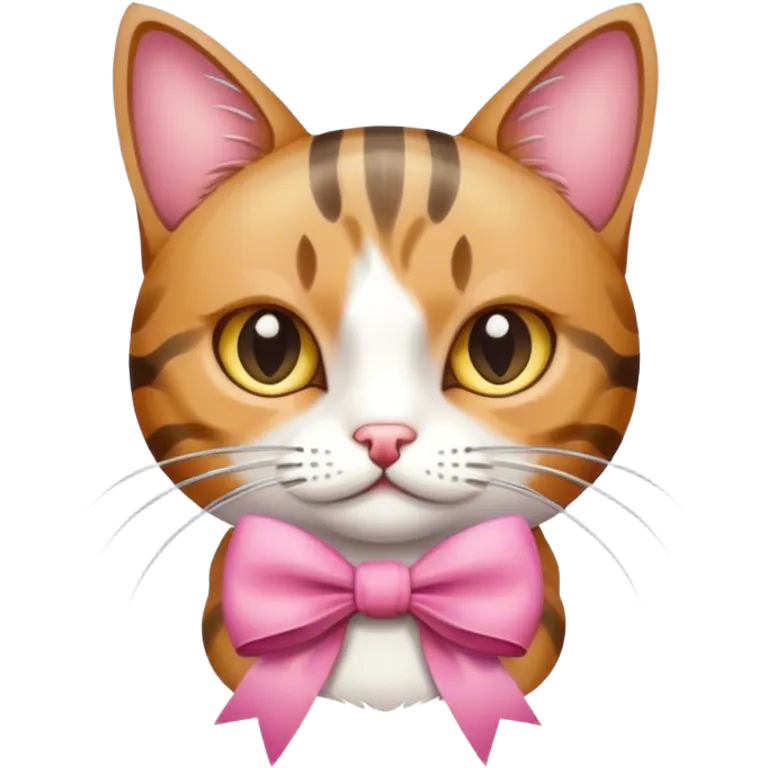 Cat wearing bow emoji
