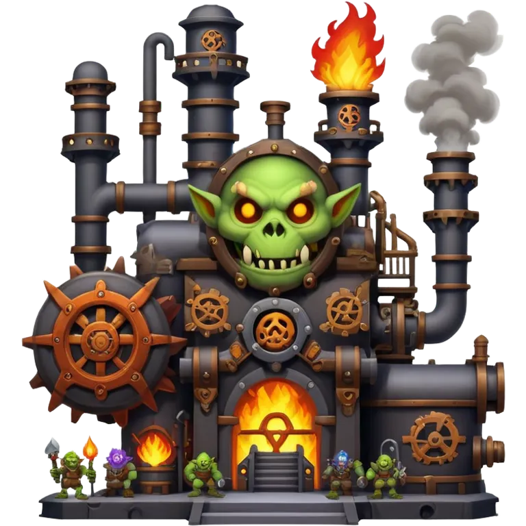 World of Warcraft industrial fantasy factory with goblins working emoji