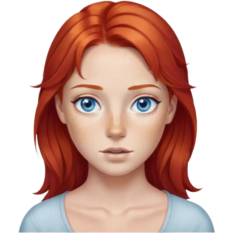 Red hair freckles blue eyes emoji