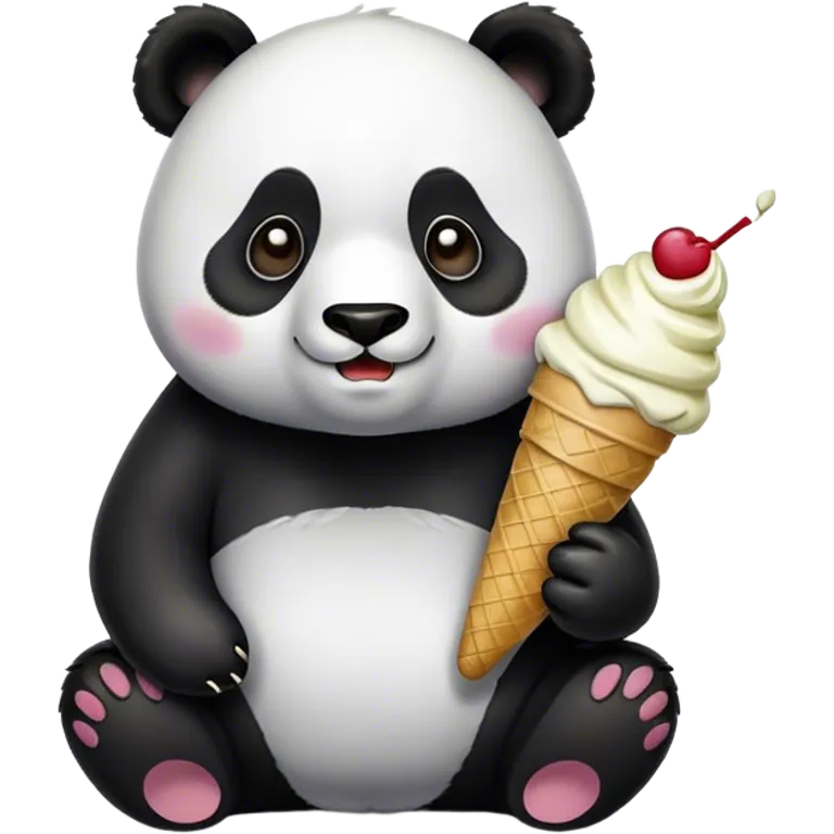 Panda eating ice cream emoji