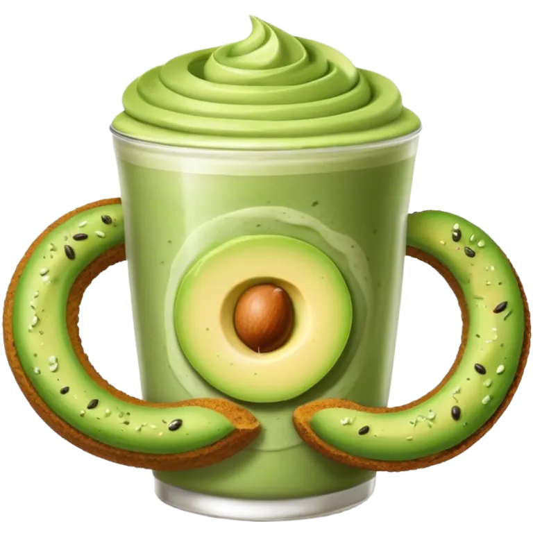 matcha with an avocado bagel emoji