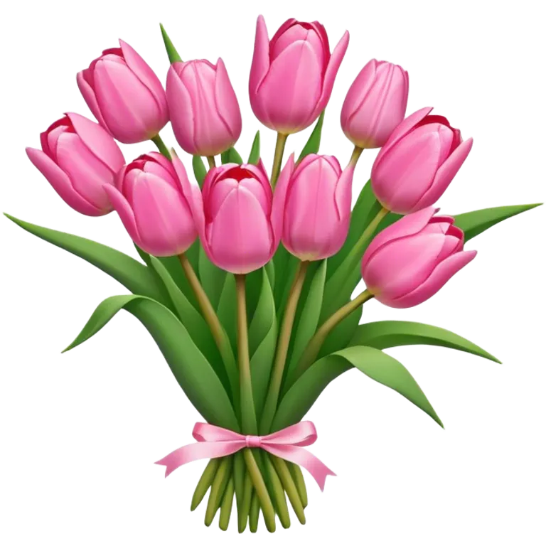 Bouquet of pink tulips emoji