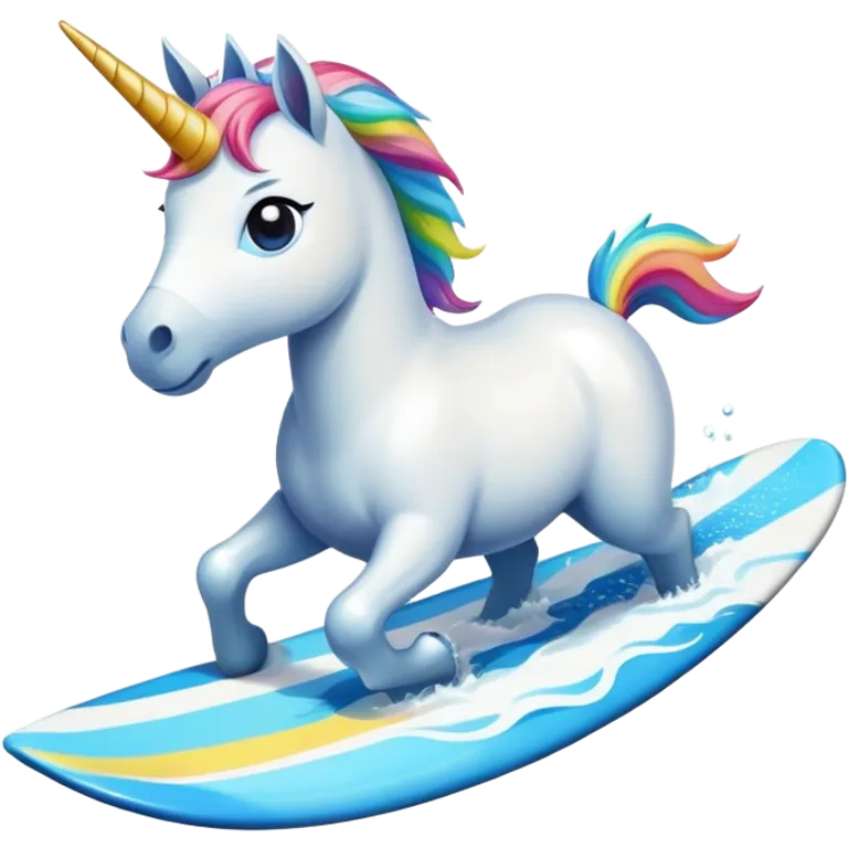um unicórnio surfando  emoji