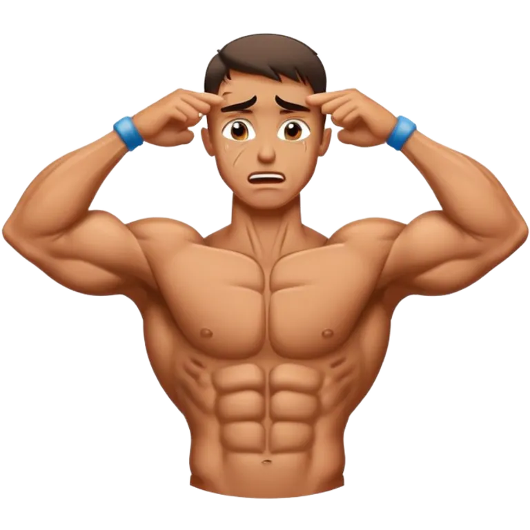 skinny bodybuilder crying emoji