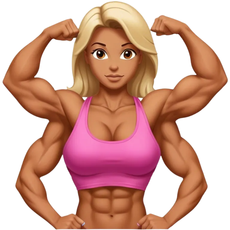 Female Bodybuilder showing biceps emoji
