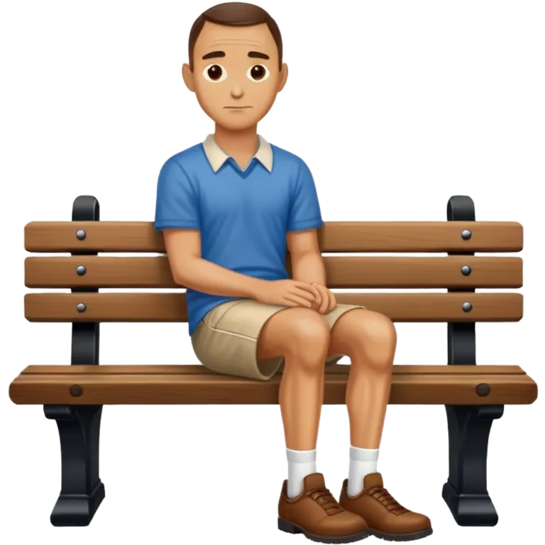 Forrest Gump sitting on bench emoji
