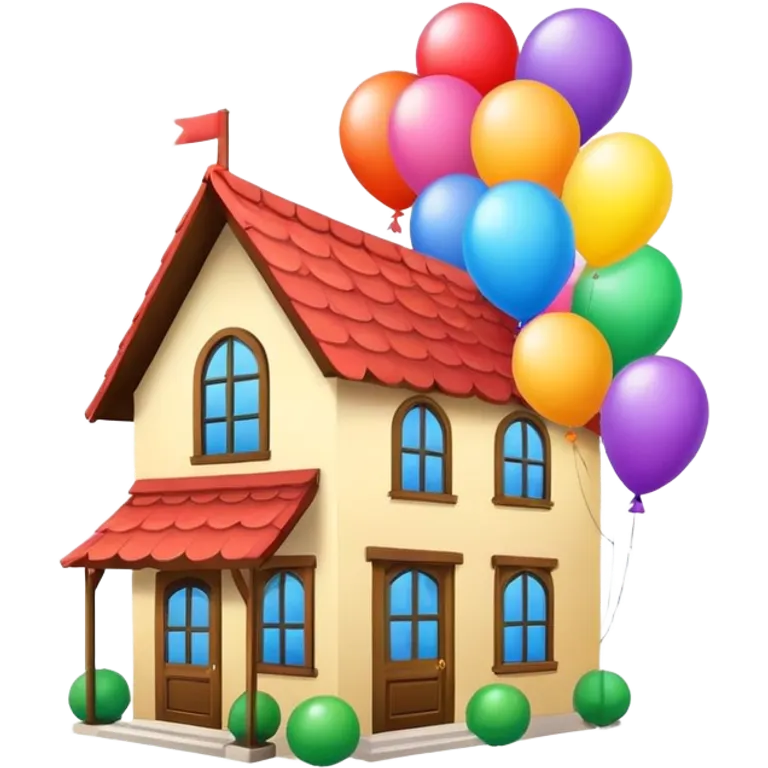 Casa con globos  emoji