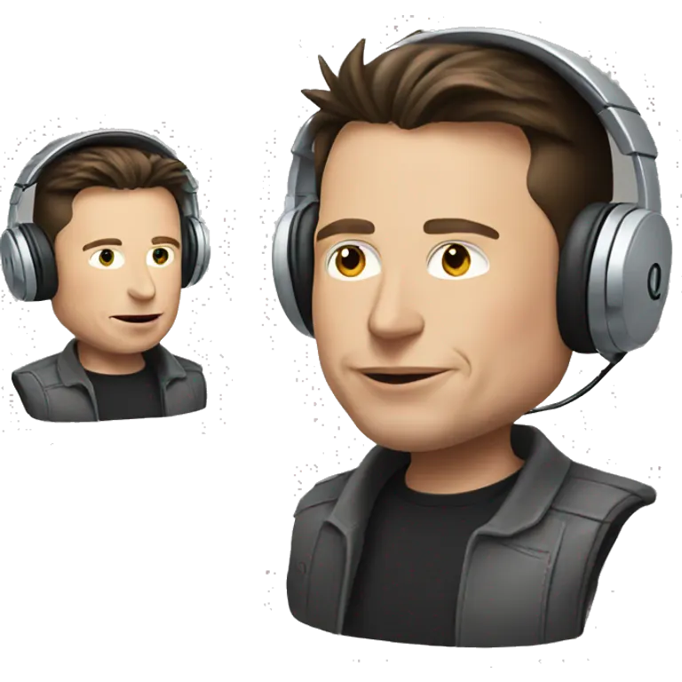 Elon musk wearing headphones emoji