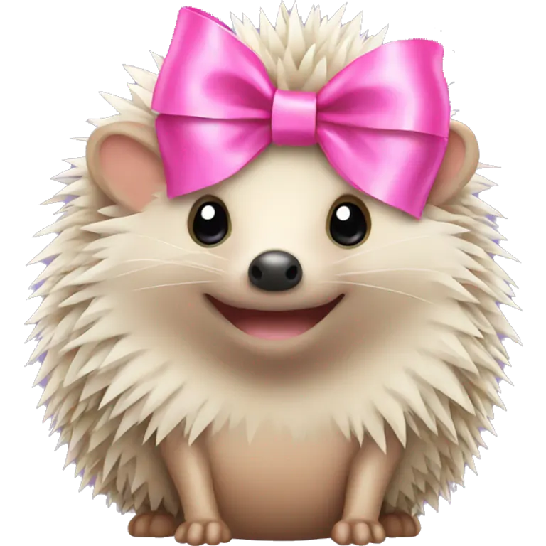 hedgehog with a pink bow emoji