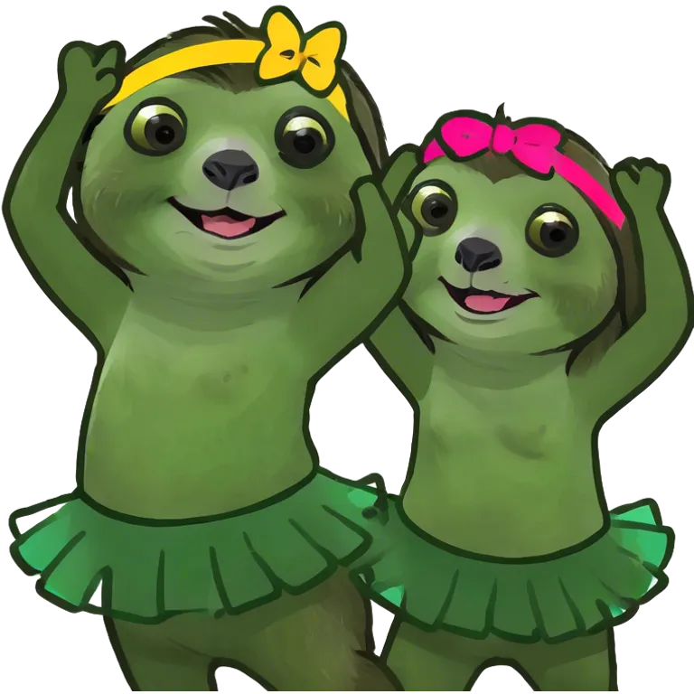 3 sloth sisters dancing  emoji
